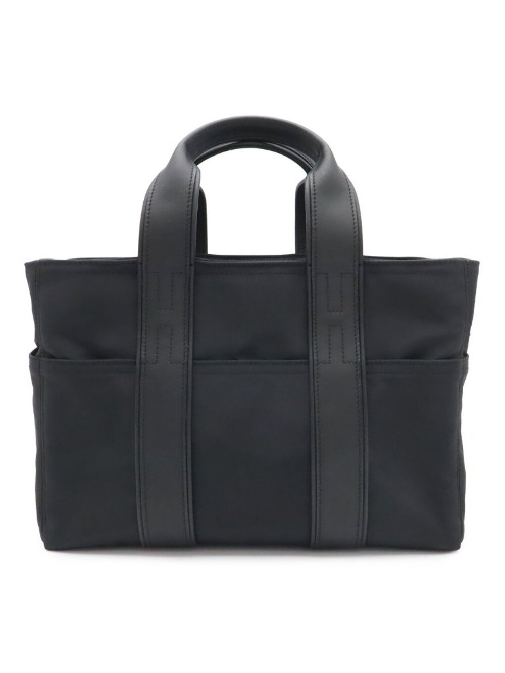 Hermes Acapulco PM Tote Bag Nylon Leather Black